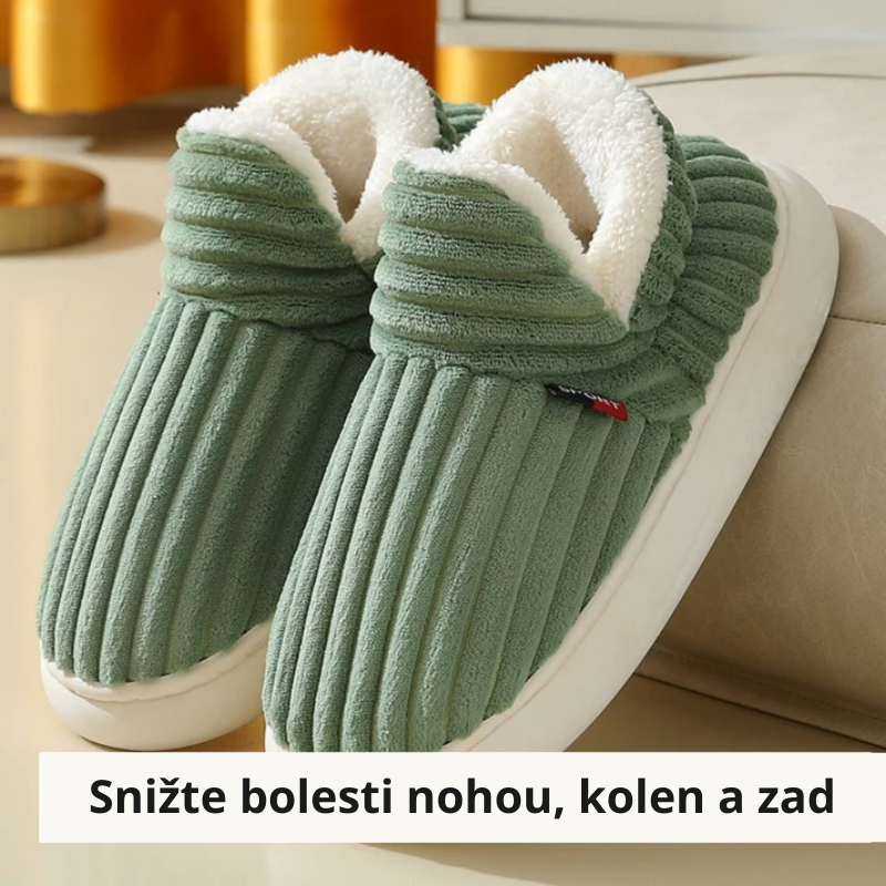 CozyComfort™ Terapeutické Fluffy Fleece Zimní Pantofle z bavlny | Unisex